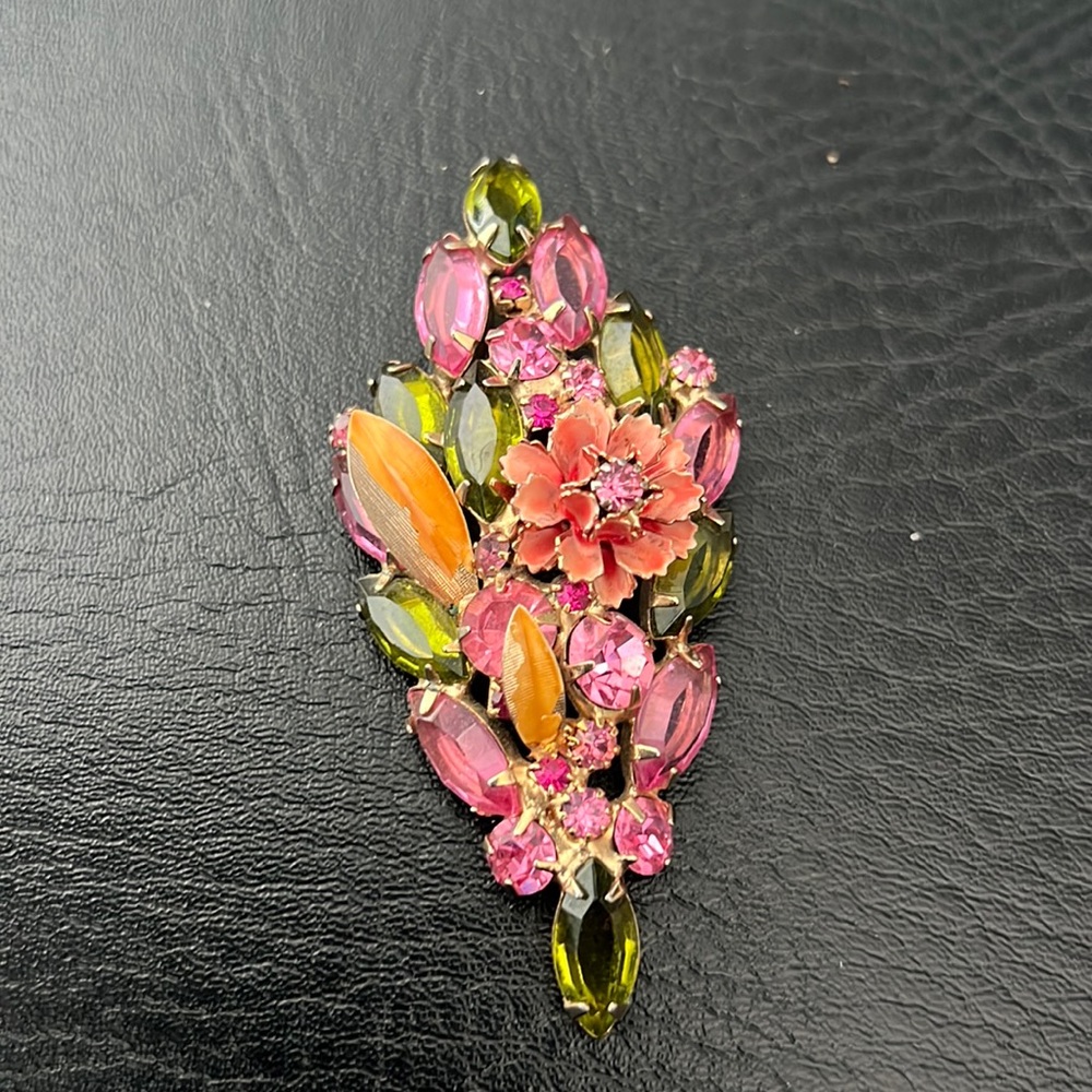 Multi Colored Floral Brooch